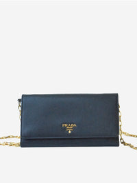 Prada Safiano Leather Chain Wallet