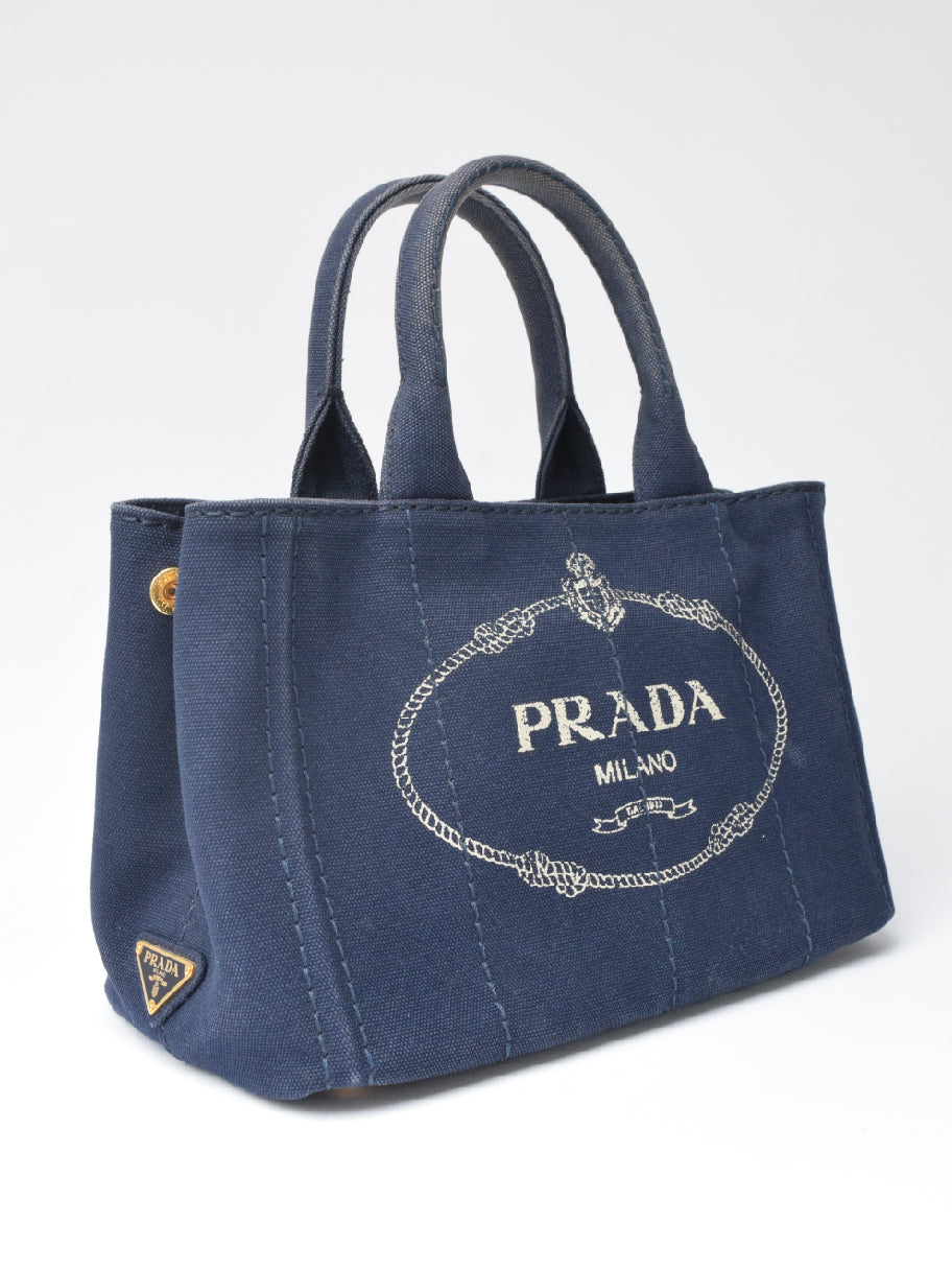 Prada Canapa Navy Canvas