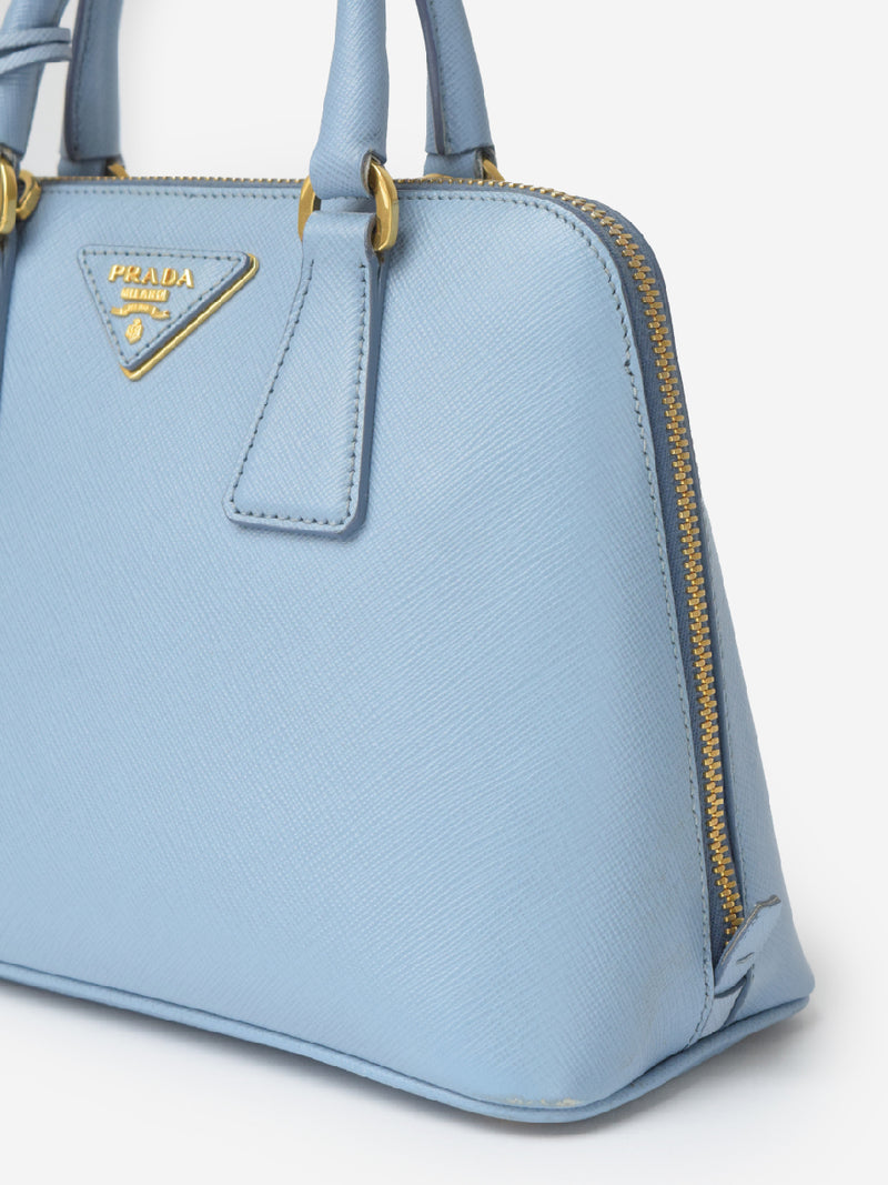 Prada Galleria Tote Baby Blue Saffiano Leather Medium