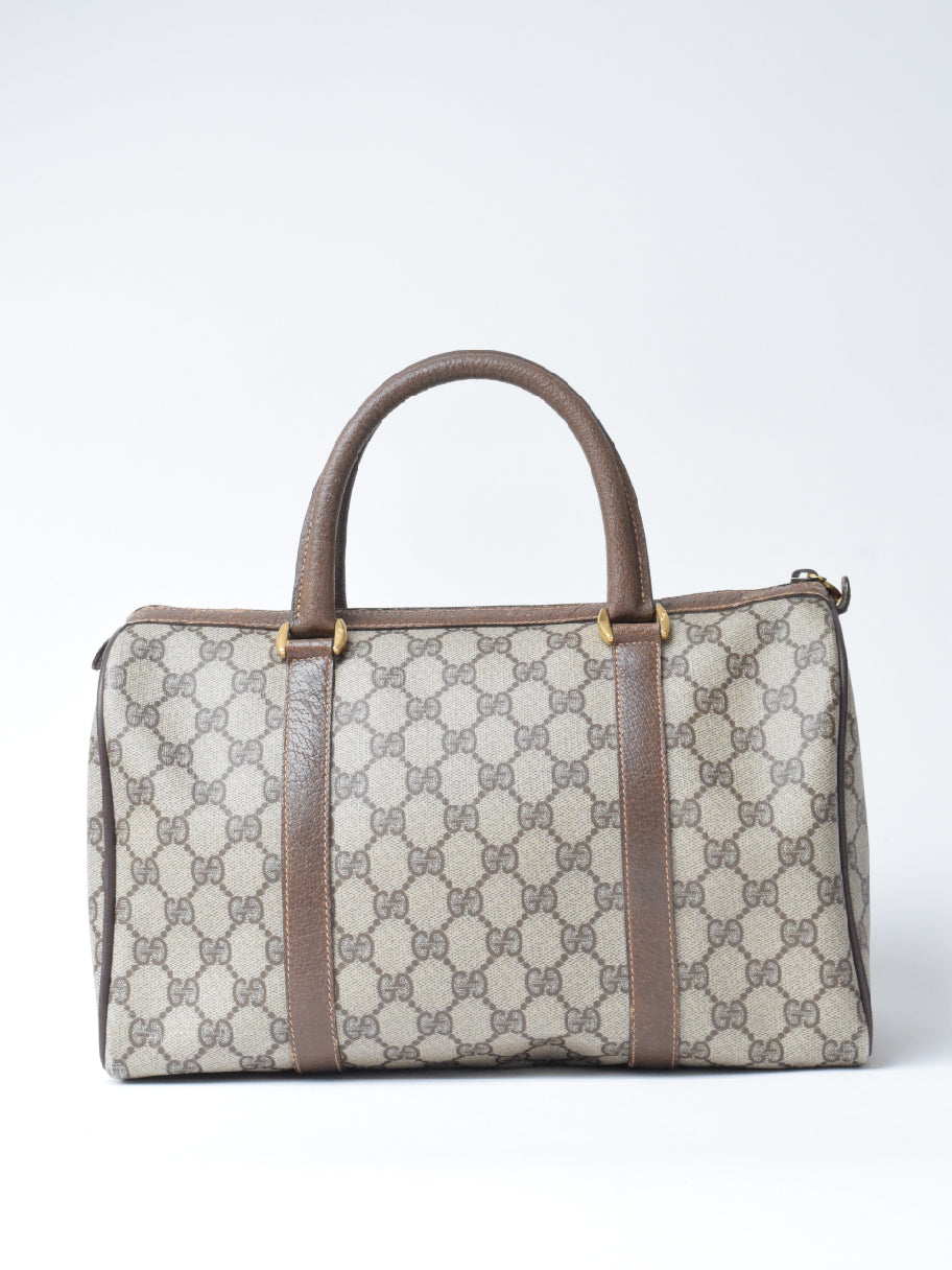 Gucci Canvas Boston Bag Beige