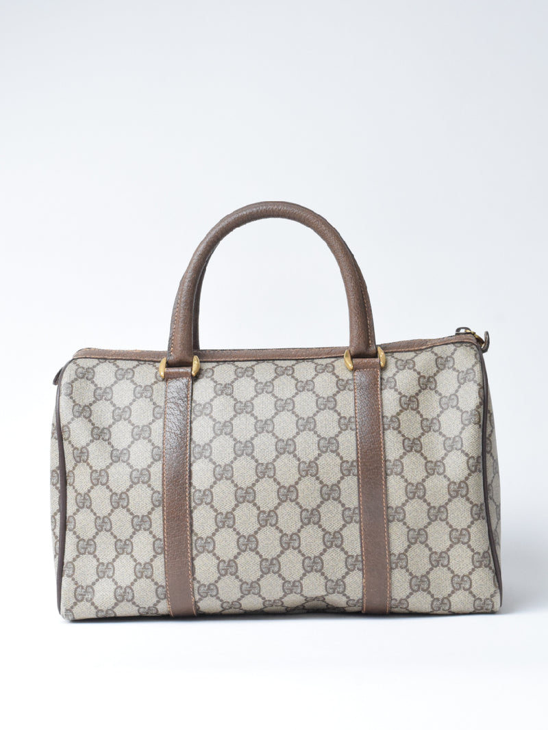 Gucci Canvas Boston Bag Beige