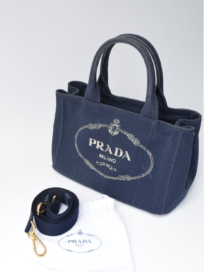 Prada Canapa Navy Canvas