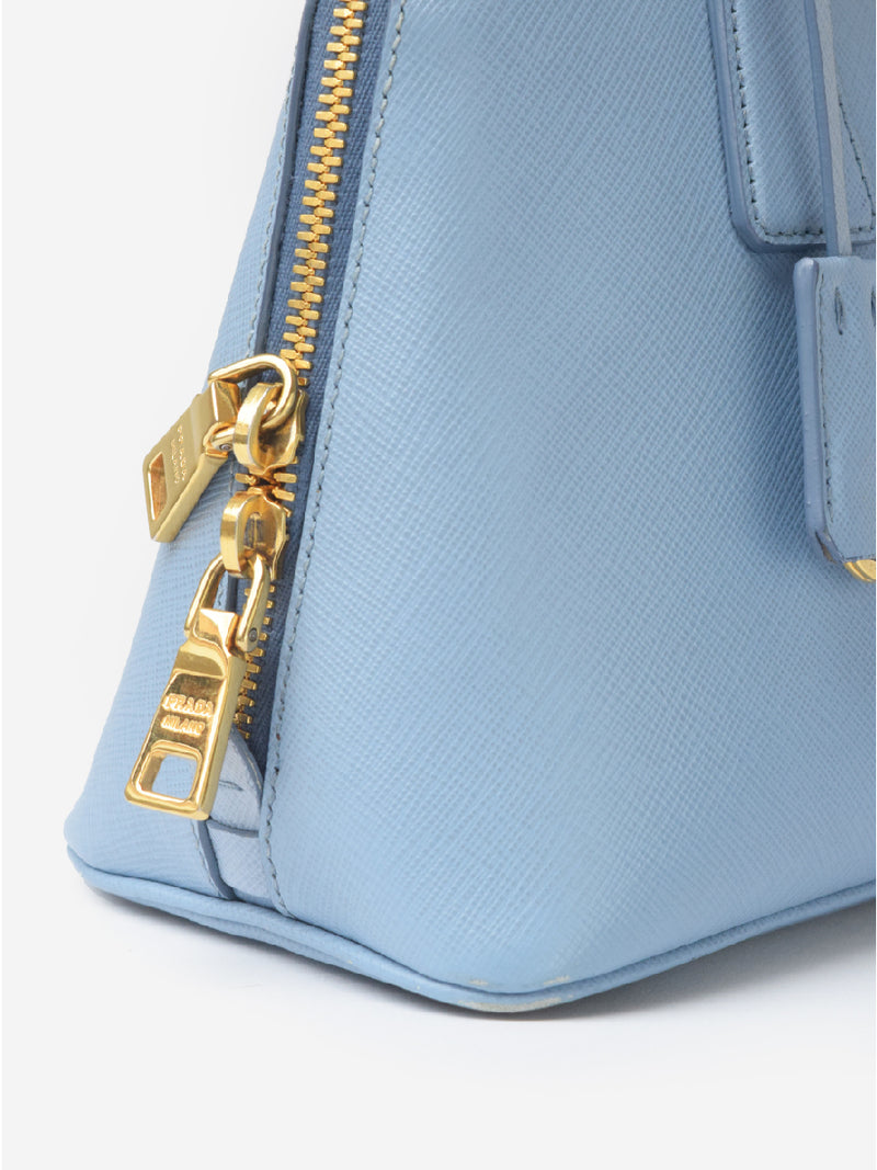 Prada Galleria Tote Baby Blue Saffiano Leather Medium