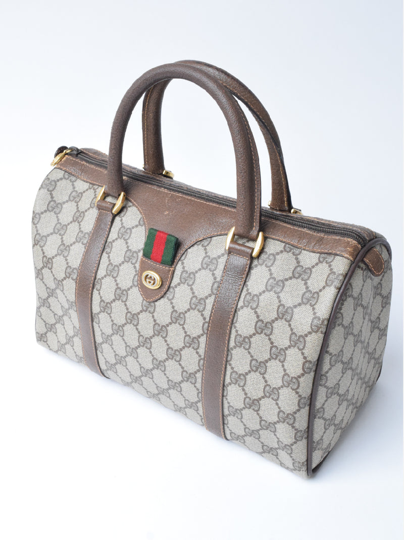 Gucci Canvas Boston Bag Beige