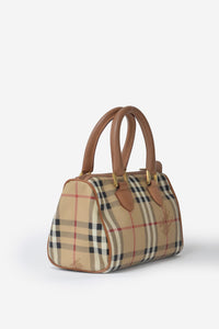 Burberry Canvas Mini Boston Leather